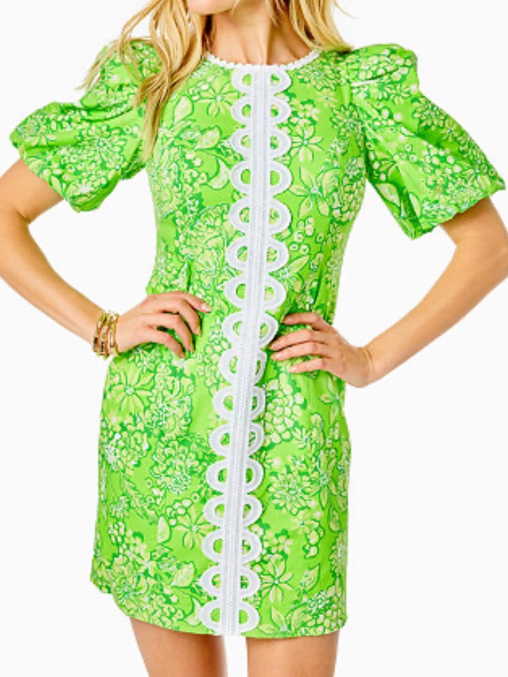 Lilly Pulitzer Sz 4 Alyce Shift Dress in Limeade Its A Spring Thing
